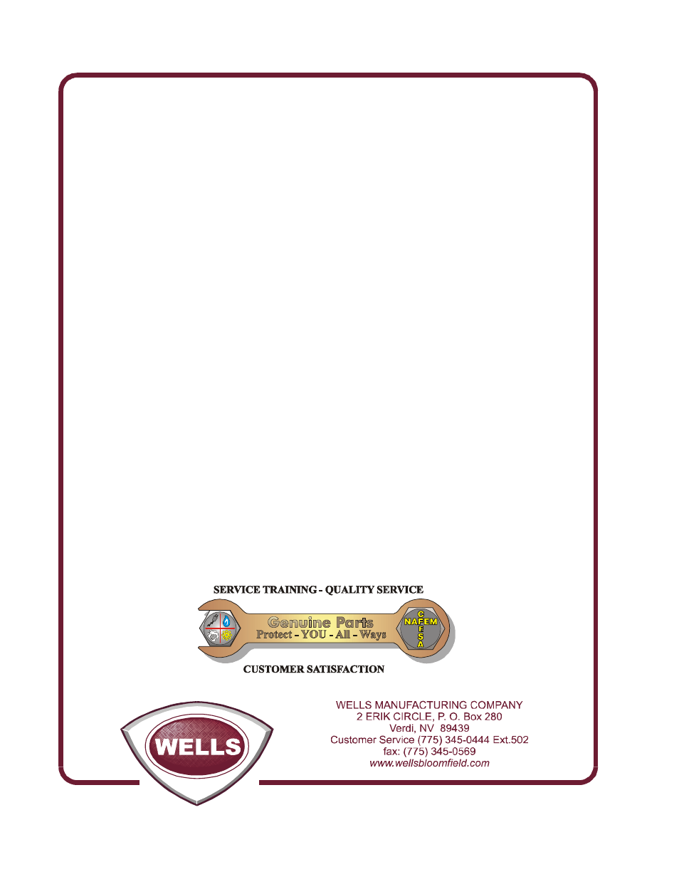Wells H-70 User Manual | Page 11 / 11