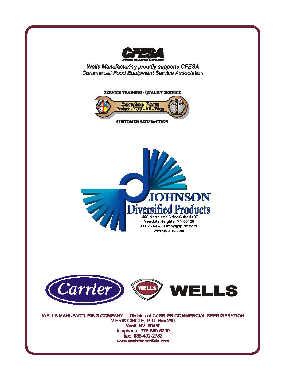 Wells VENTLESS HOOD WVSW User Manual | Page 14 / 14