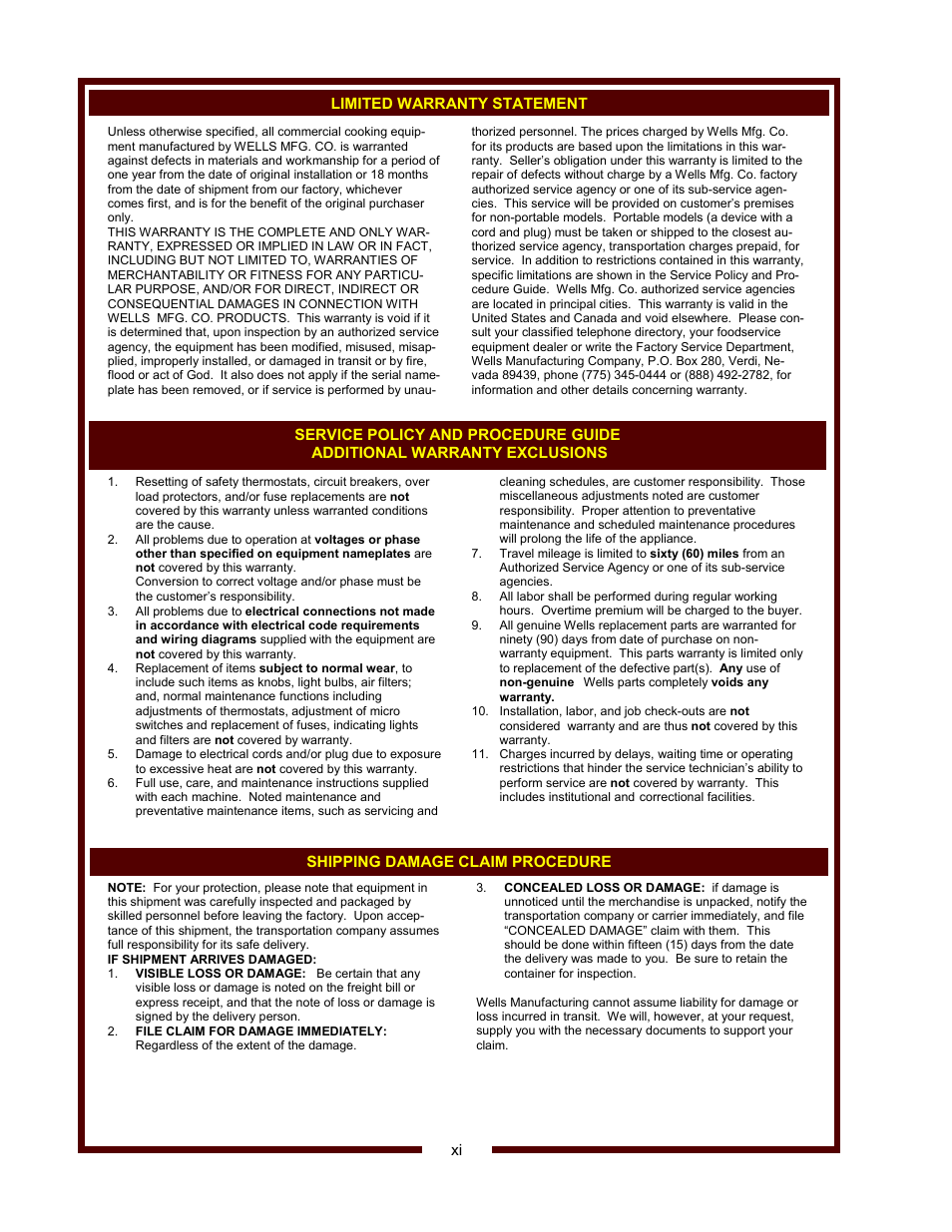 Wells WV-4HSRW User Manual | Page 2 / 28