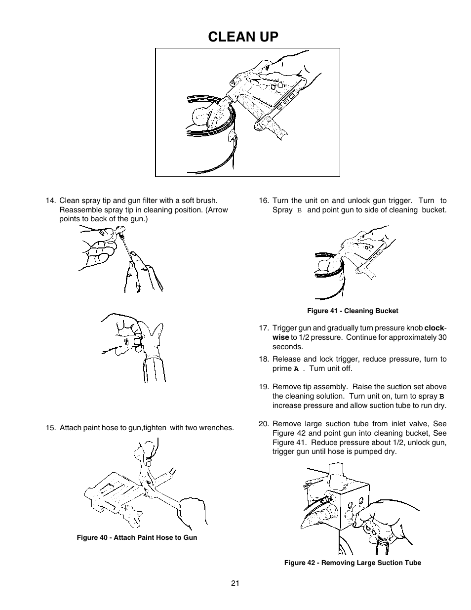 Clean up | Wagner HIGH PERFORMANCE AIRLESS SPRAYER User Manual | Page 21 / 33