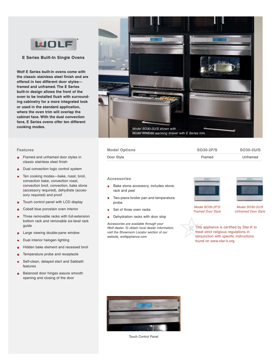 Wolf Appliance Company SO30-2F/S User Manual | 2 pages