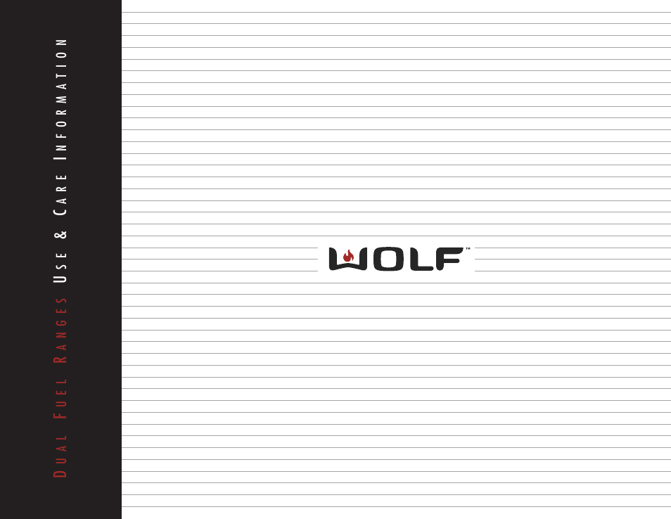 Wolf Appliance Company DUAL FUEL RANGES User Manual | 52 pages