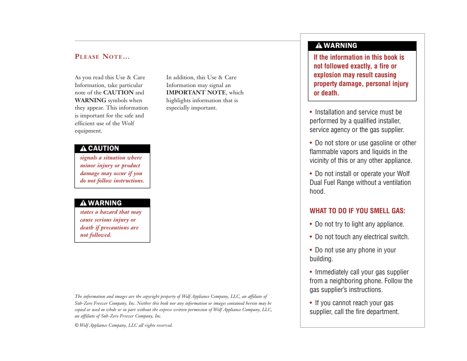 Wolf Appliance Company DUAL FUEL RANGES User Manual | Page 2 / 52