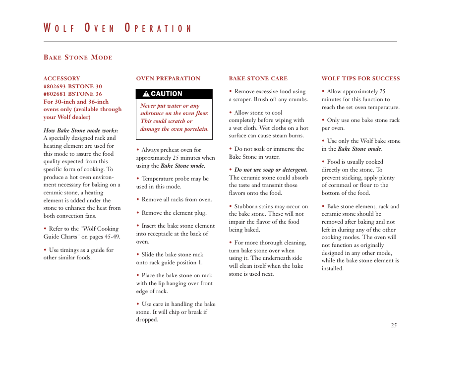 O l f, V e n | Wolf Appliance Company DUAL FUEL RANGES User Manual | Page 25 / 52