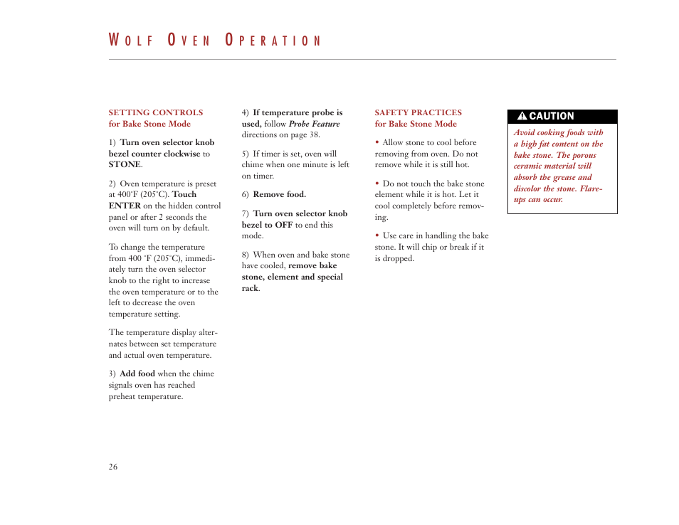 O l f, V e n | Wolf Appliance Company DUAL FUEL RANGES User Manual | Page 26 / 52