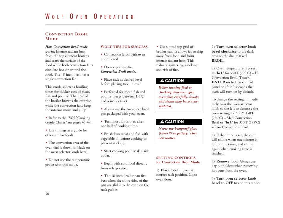 O l f, V e n | Wolf Appliance Company DUAL FUEL RANGES User Manual | Page 30 / 52