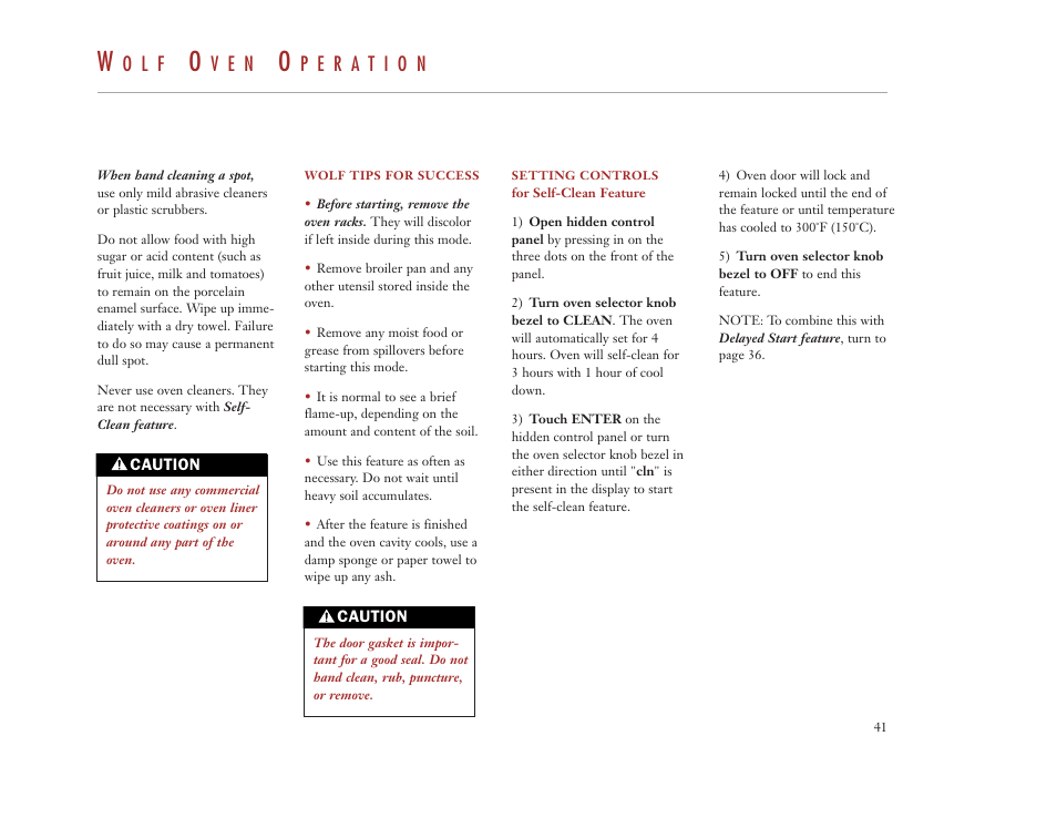O l f, V e n | Wolf Appliance Company DUAL FUEL RANGES User Manual | Page 41 / 52