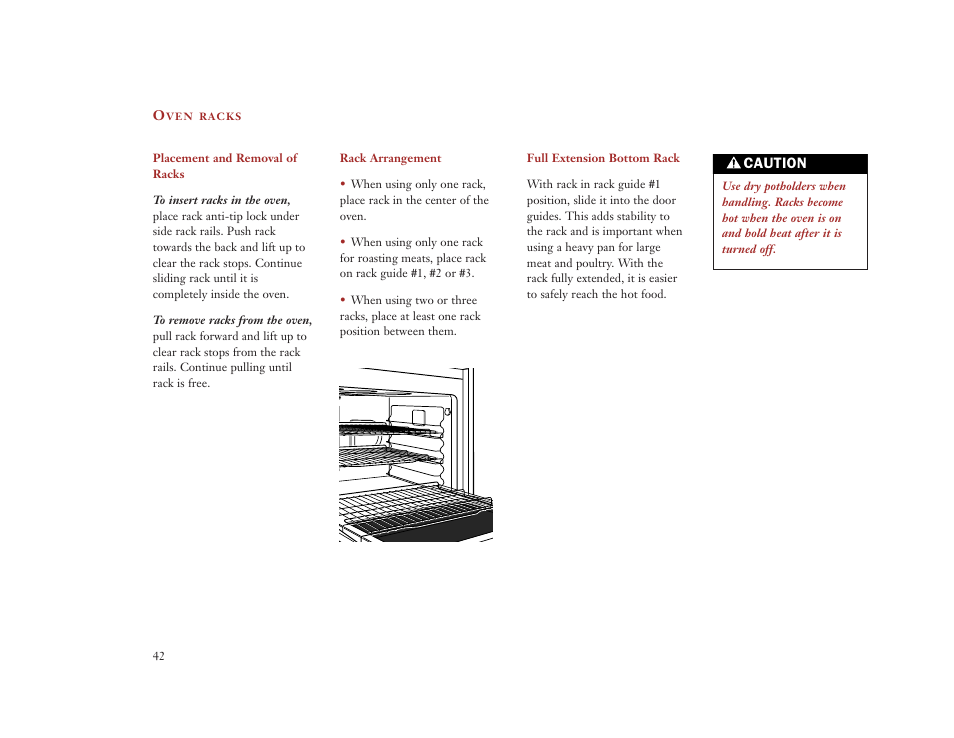 Caution | Wolf Appliance Company DUAL FUEL RANGES User Manual | Page 42 / 52