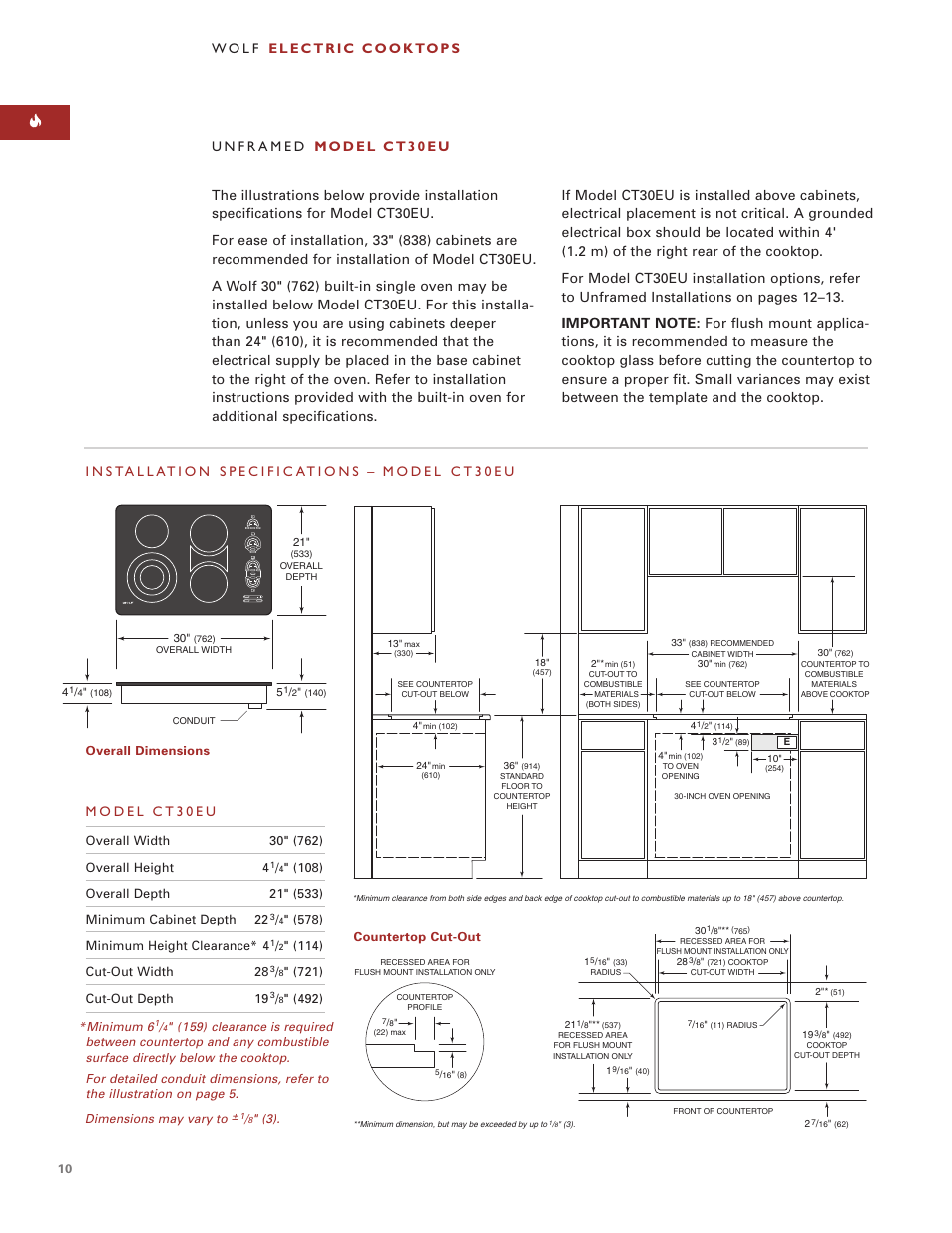 Wolf Appliance Company CT15E User Manual | Page 10 / 20