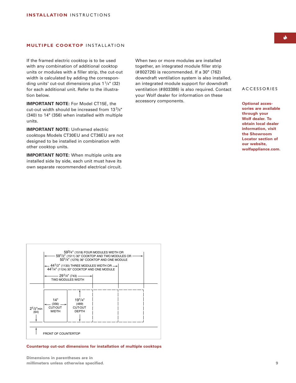 Wolf Appliance Company CT15E User Manual | Page 9 / 20