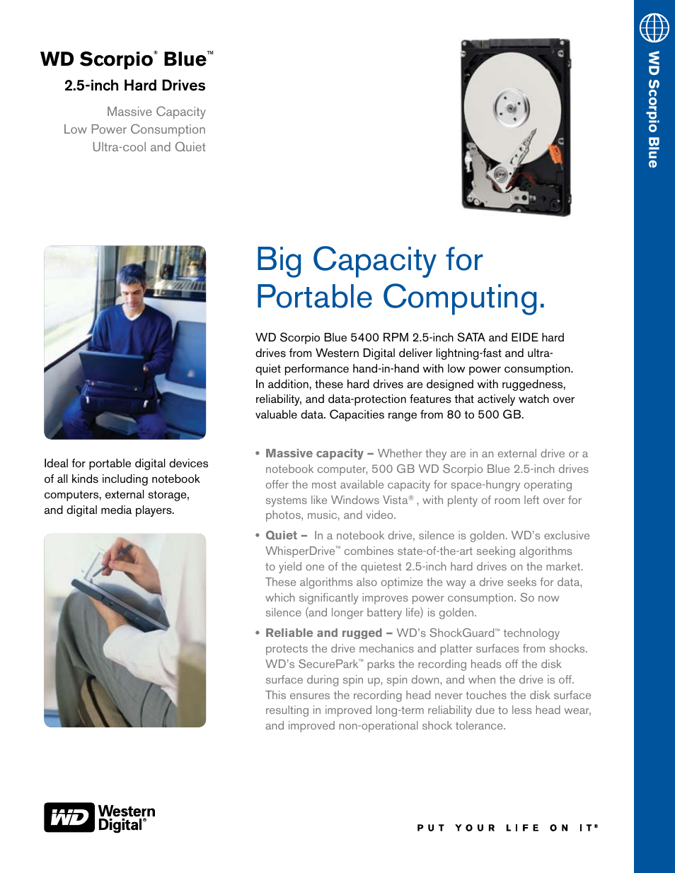 Western Digital WD Scorpio Blue WD3200BEVT User Manual | 2 pages