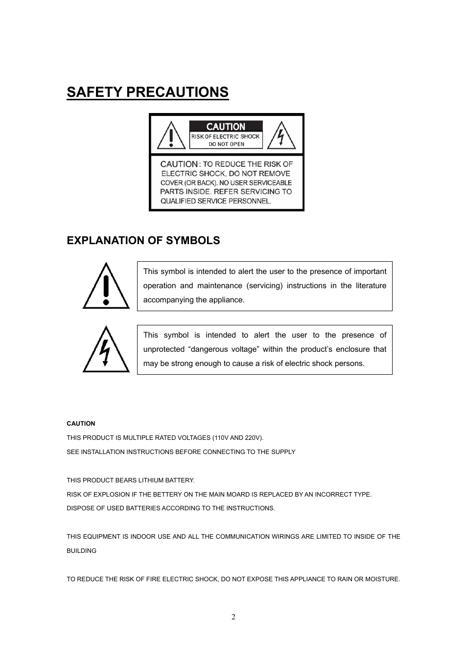 Safety precautions, Explanation of symbols | Western Digital 4CH TRIPLEX User Manual | Page 2 / 87
