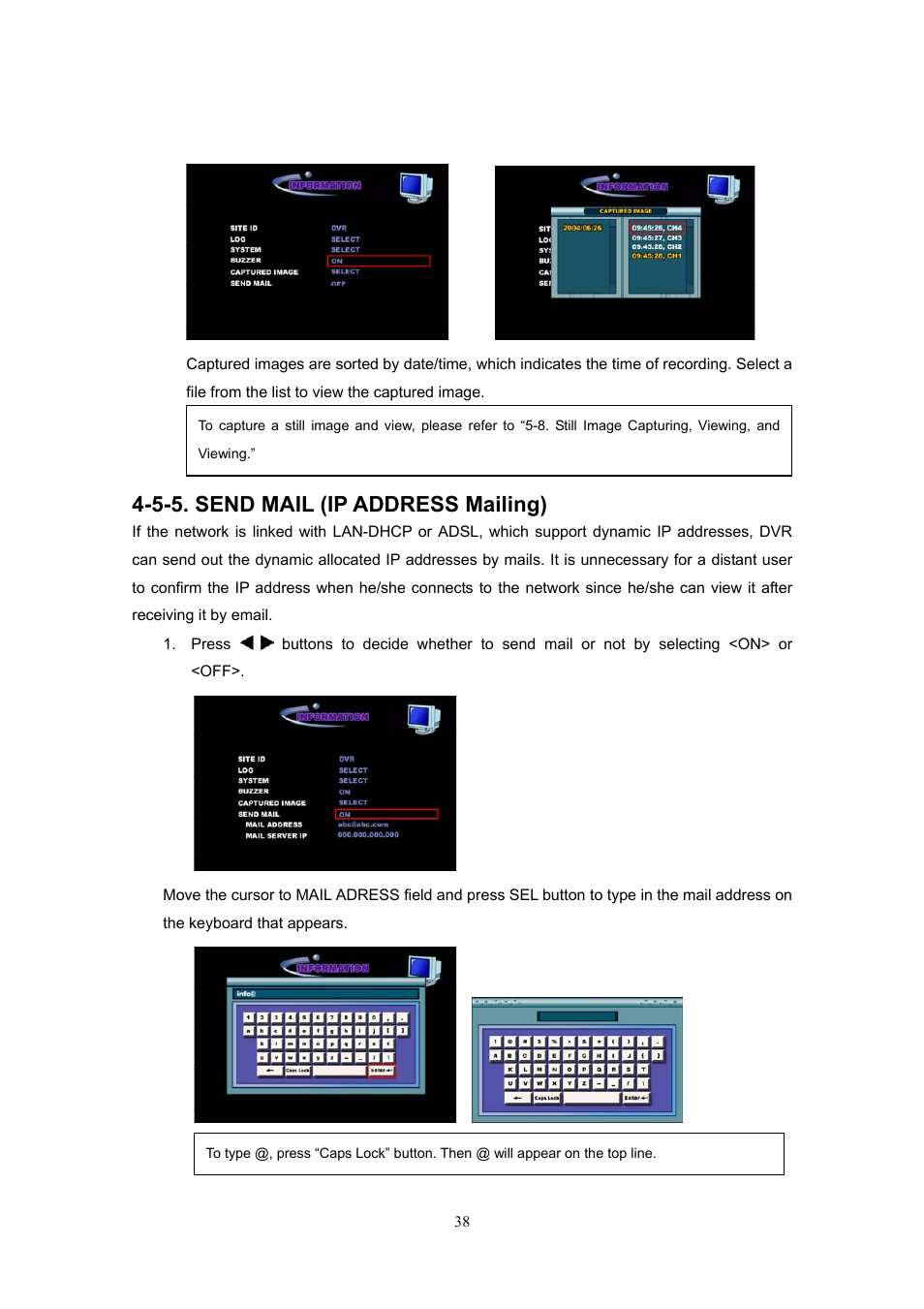 5-5. send mail (ip address mailing) | Western Digital 4CH TRIPLEX User Manual | Page 38 / 87