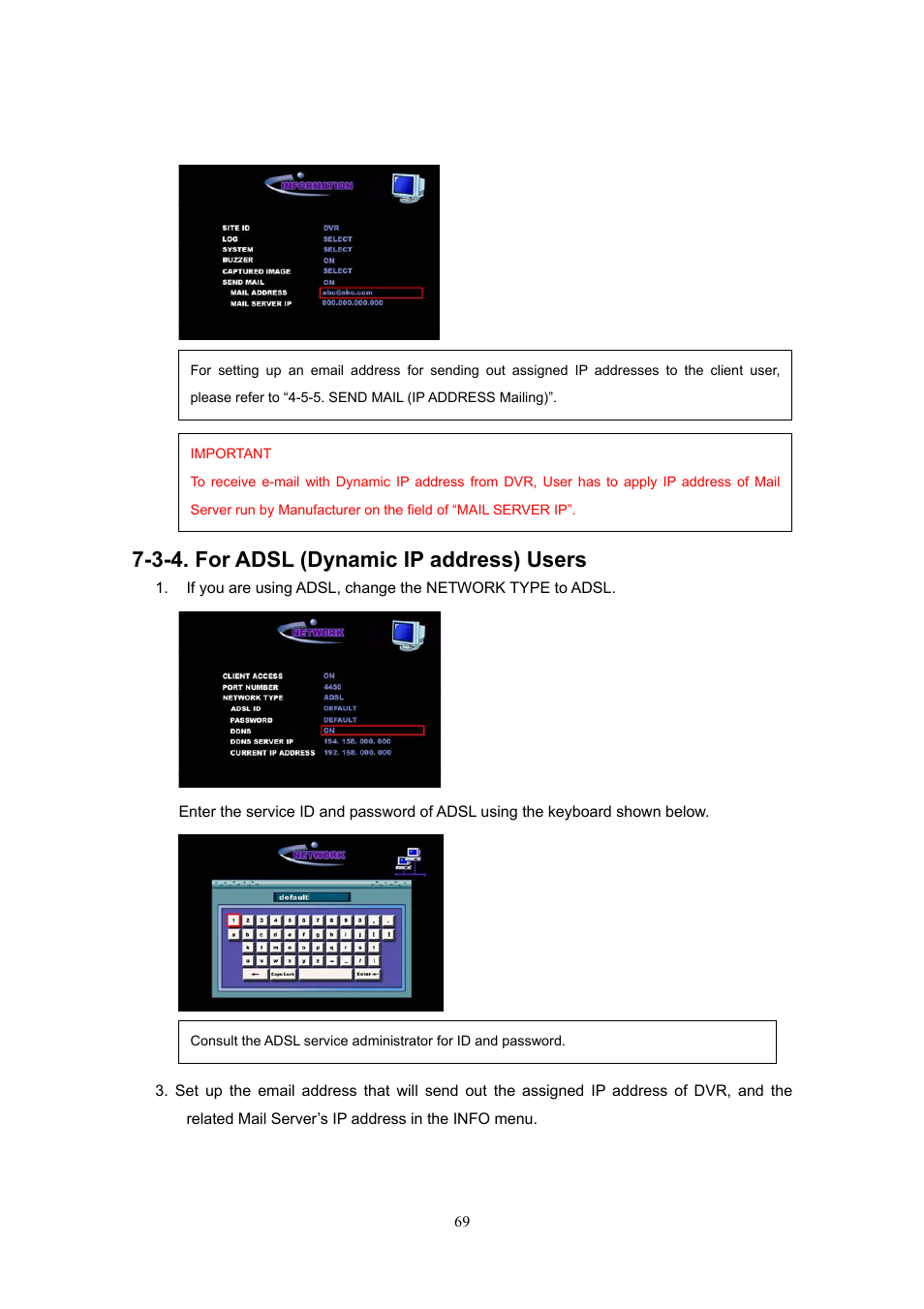 3-4. for adsl (dynamic ip address) users | Western Digital 4CH TRIPLEX User Manual | Page 69 / 87