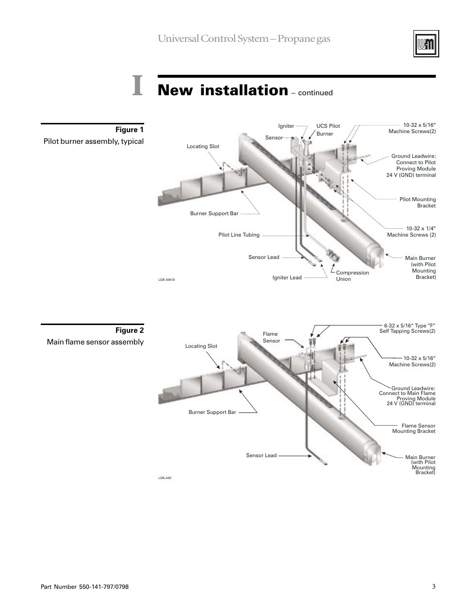 New installation, Universal control system – propane gas | Weil-McLain SERIES 2 LGB-7 User Manual | Page 3 / 11