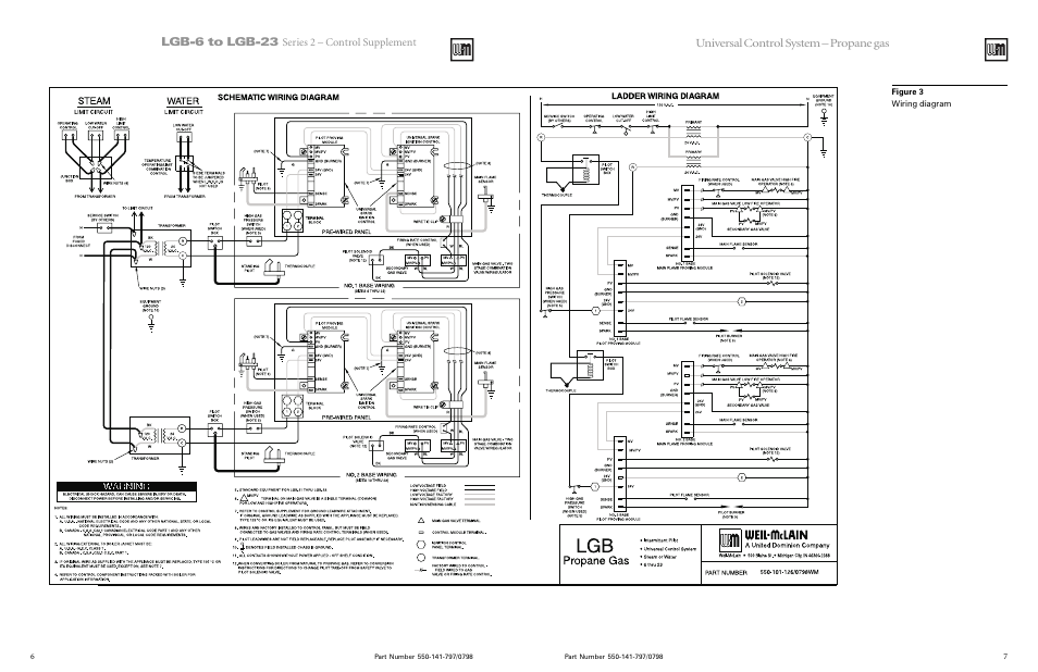 Lgb-6 to lgb-23, Universal control system – propane gas, Series 2 – control supplement | Weil-McLain SERIES 2 LGB-7 User Manual | Page 6 / 11