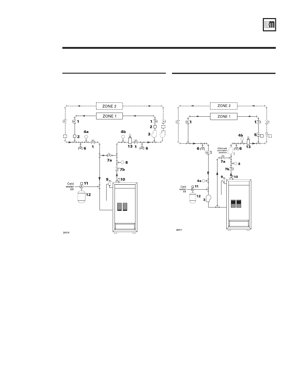 Piping — low temp systems, Gold cgs gas-fired water boiler — boiler manual | Weil-McLain GOLD CGS 550-110-260/0508 User Manual | Page 21 / 64