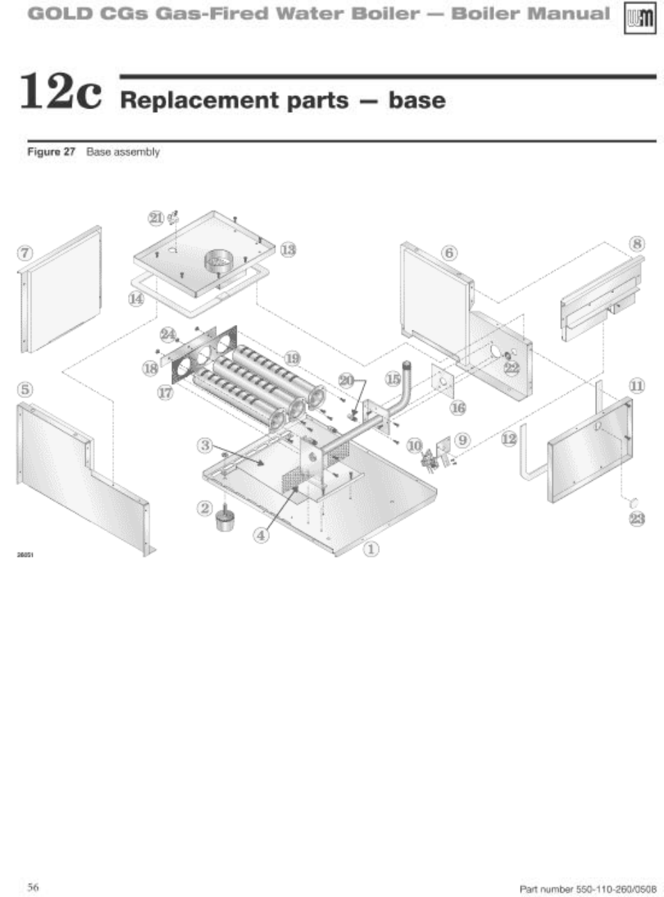 Weil-McLain GOLD CGS 550-110-260/0508 User Manual | Page 56 / 64