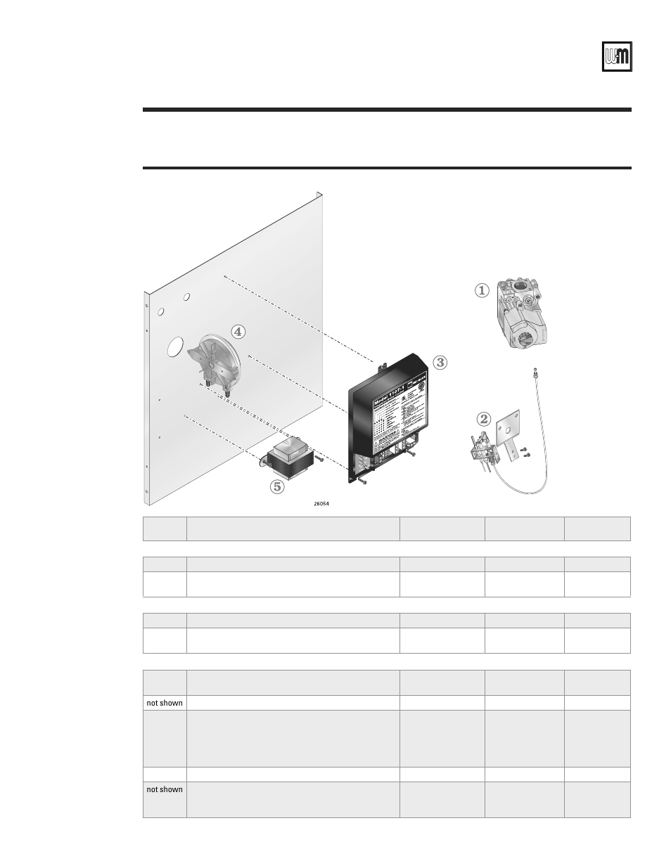 Replacement parts — controls, Gold cgs gas-fired water boiler — boiler manual | Weil-McLain GOLD CGS 550-110-260/0508 User Manual | Page 61 / 64