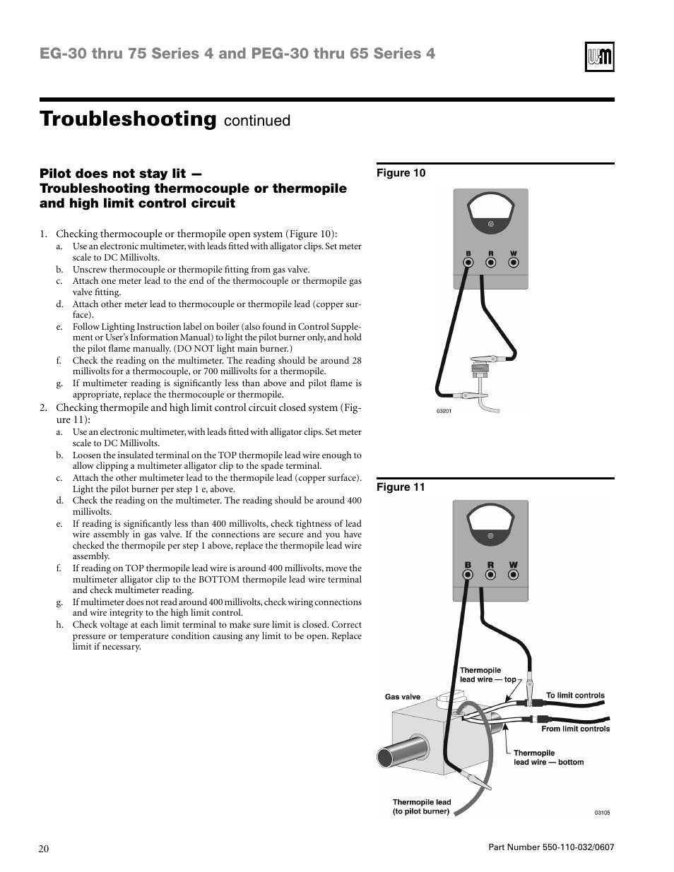 Troubleshooting, Continued | Weil-McLain EG-30 THRU -75 User Manual | Page 20 / 24