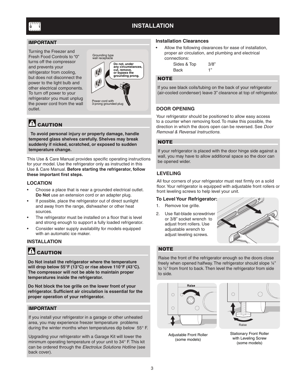 Installation | White-Westinghouse 241997501 User Manual | Page 3 / 12