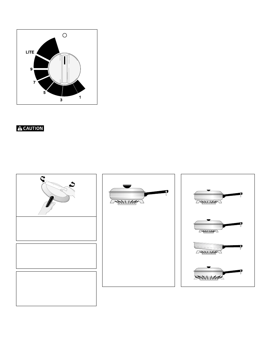Setting surface controls, Selecting surface cooking utensils | White-Westinghouse 318200659 User Manual | Page 6 / 12