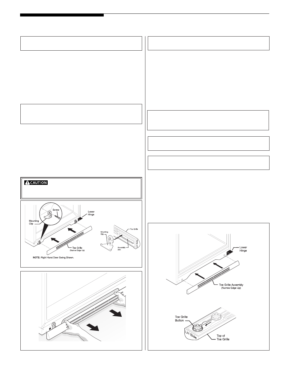 Refrigerator toe grille assembly instructions | White-Westinghouse Top Freezer User Manual | Page 13 / 19