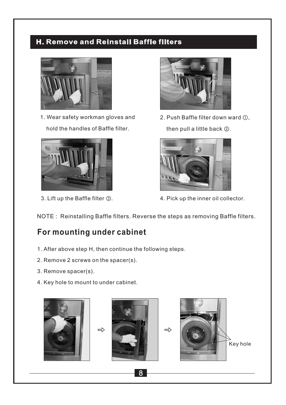 For mounting under cabinet | Windster WS-38 User Manual | Page 10 / 28