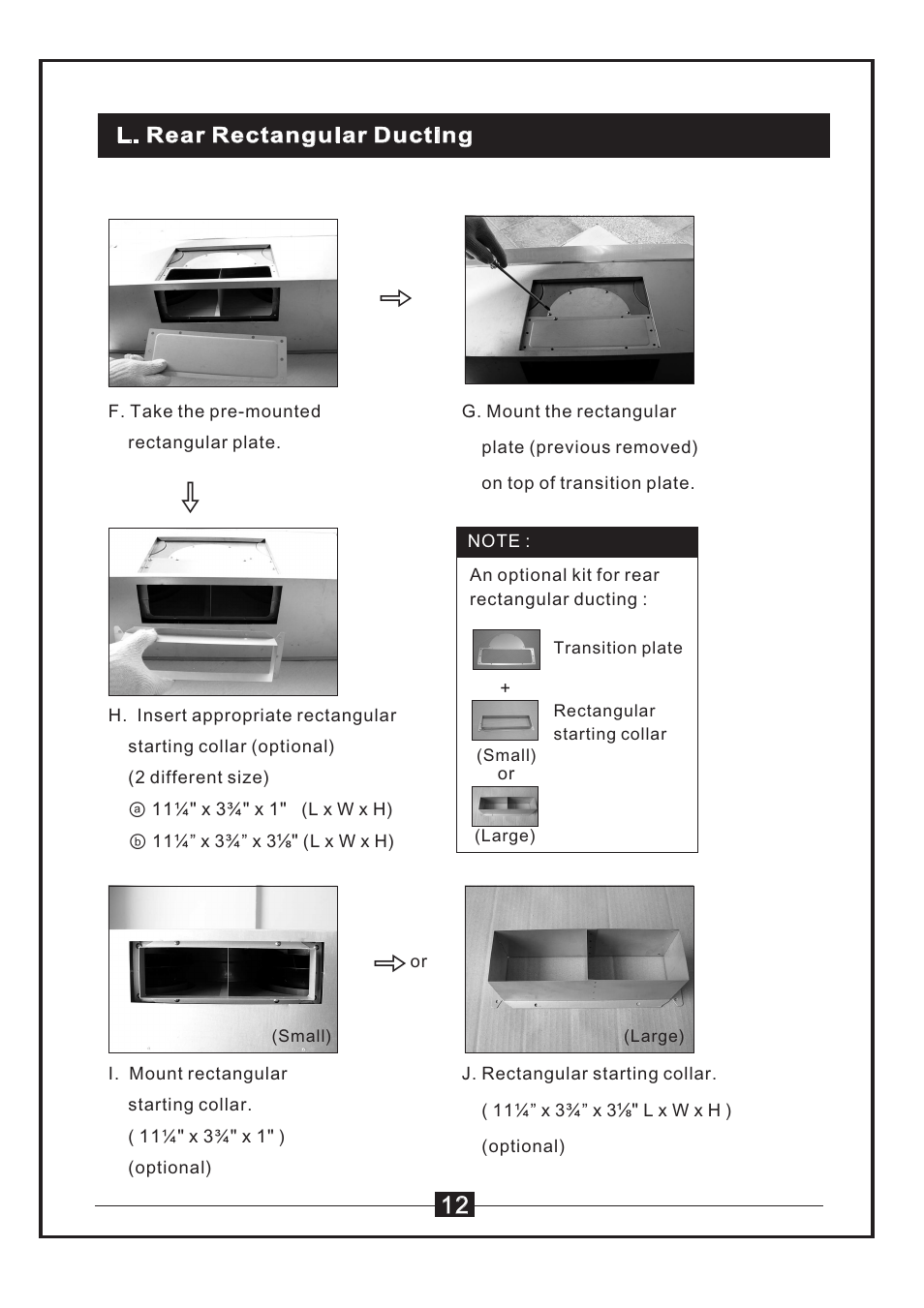 L. rear rectangular ducting | Windster WS-38 User Manual | Page 14 / 28
