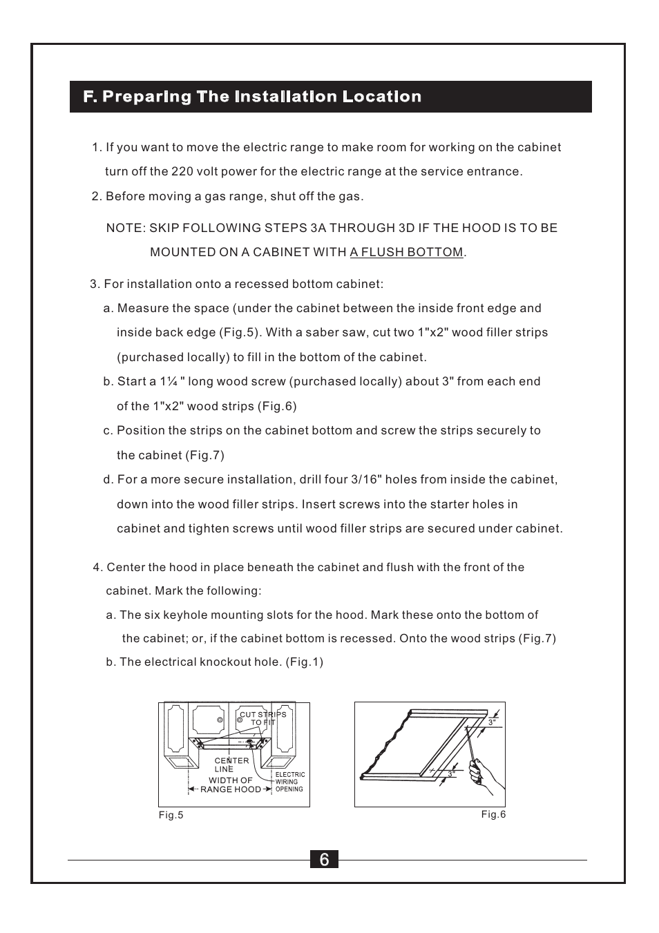F. preparing the installation location | Windster WS-38 User Manual | Page 8 / 28