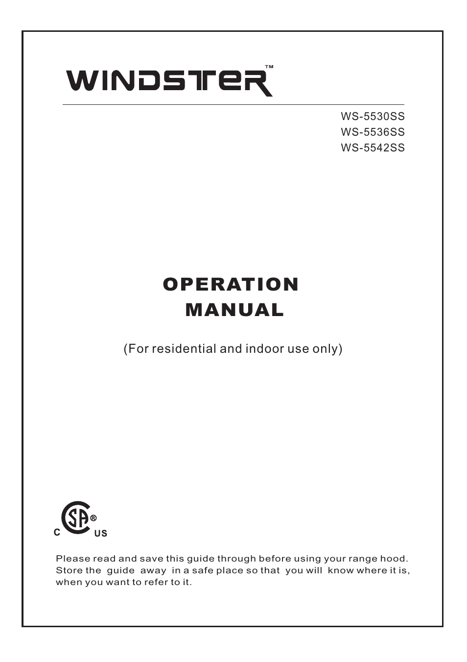Windster WS-55 SERIES User Manual | 20 pages