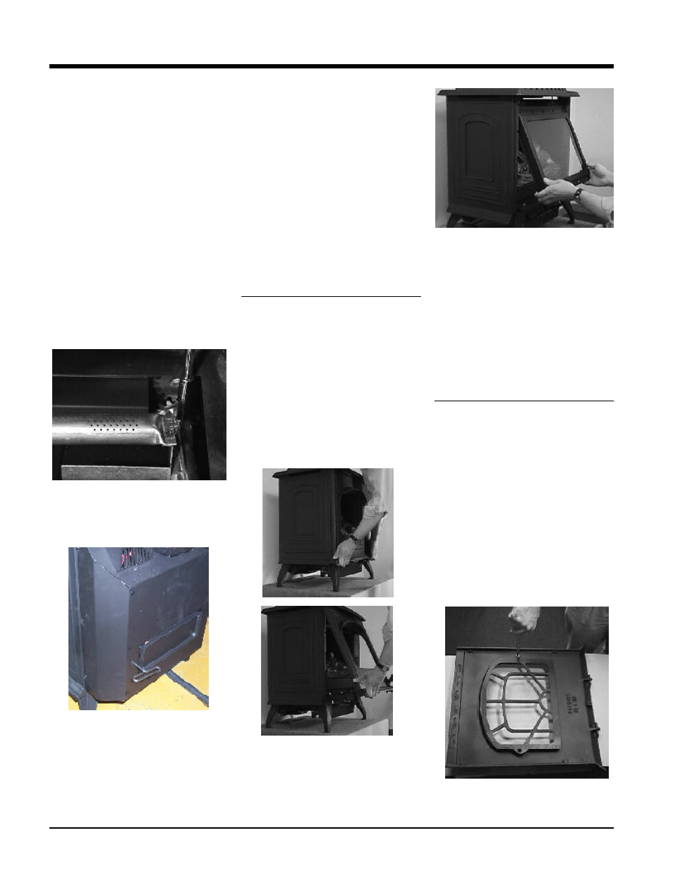 Installation, Optional front grill, Removing the cast iron front panel | Aeration adjustment | Waterford Appliances T25-LP User Manual | Page 26 / 36