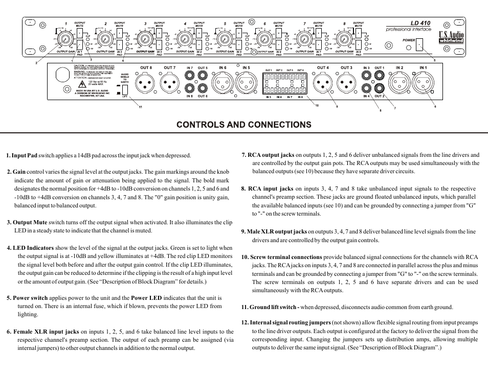 Whirlwind LD410 User Manual | Page 4 / 5