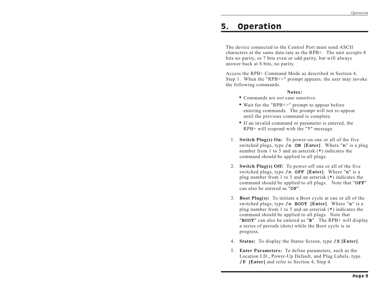 Operation | Western Telematic 12651 User Manual | Page 11 / 16