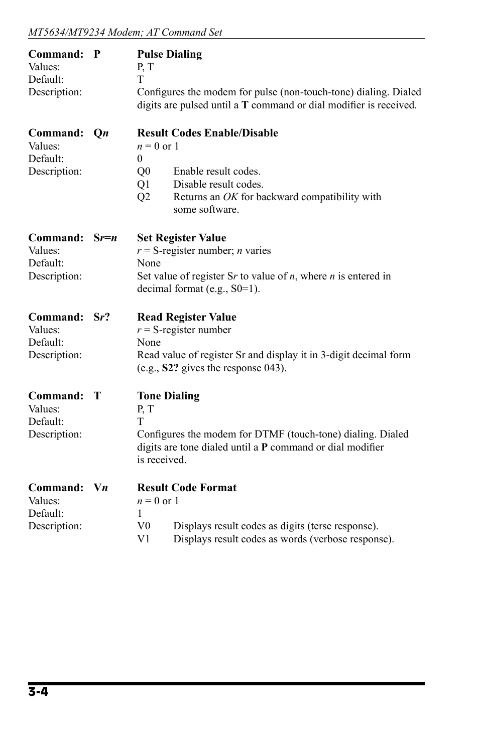 Western Telematic AT COMMAND SET MT9234 User Manual | Page 12 / 36