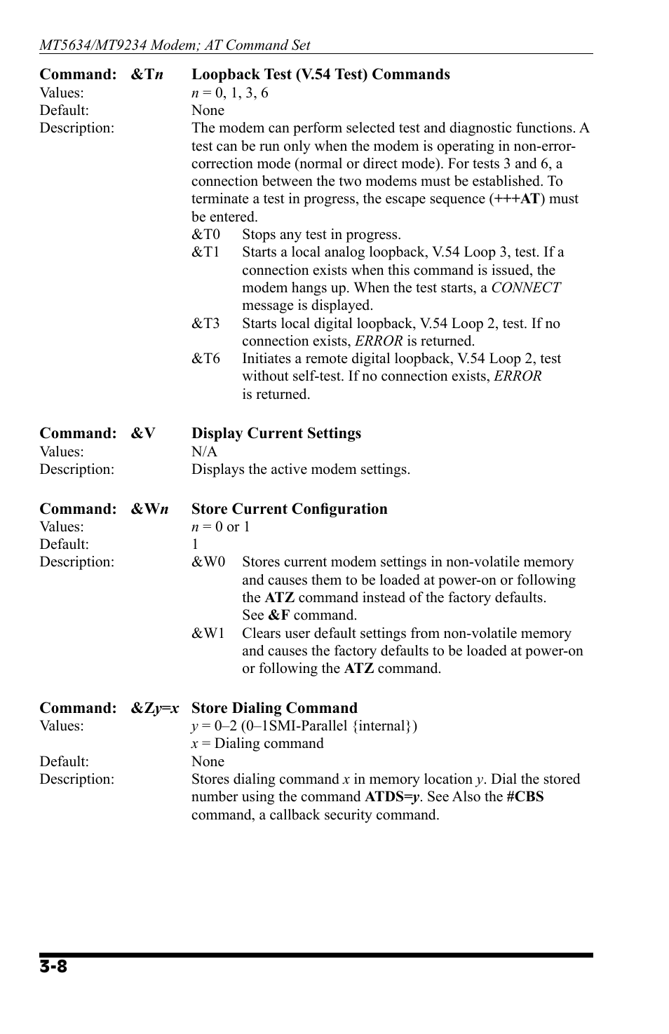Western Telematic AT COMMAND SET MT9234 User Manual | Page 16 / 36
