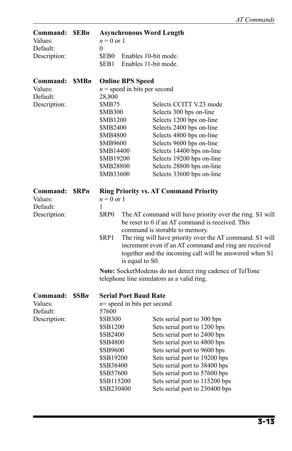 Western Telematic AT COMMAND SET MT9234 User Manual | Page 21 / 36