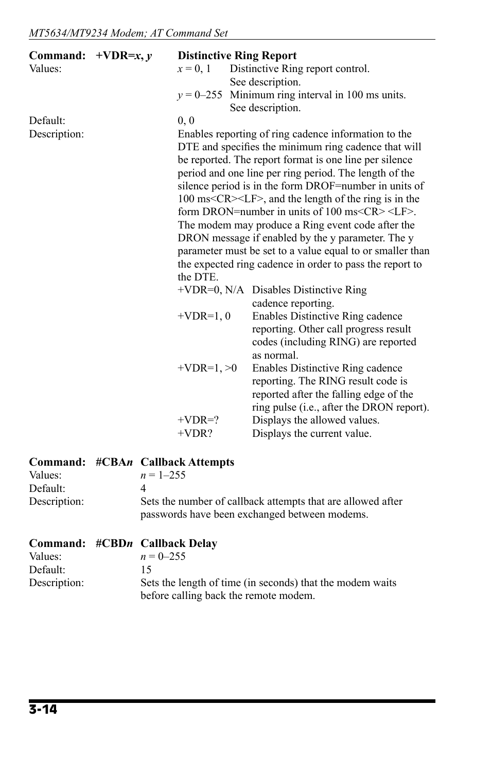 Western Telematic AT COMMAND SET MT9234 User Manual | Page 22 / 36