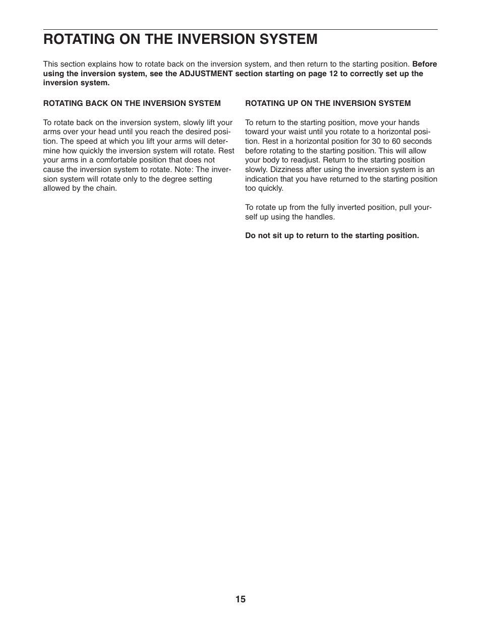Rotating on the inversion system | Weider WEBE0878.0 User Manual | Page 15 / 20