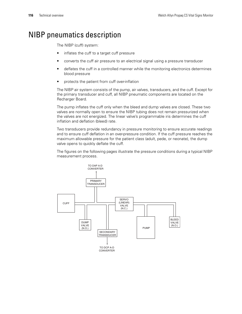 Nibp pneumatics description | Welch Allyn PROPAQ CS User Manual | Page 120 / 142