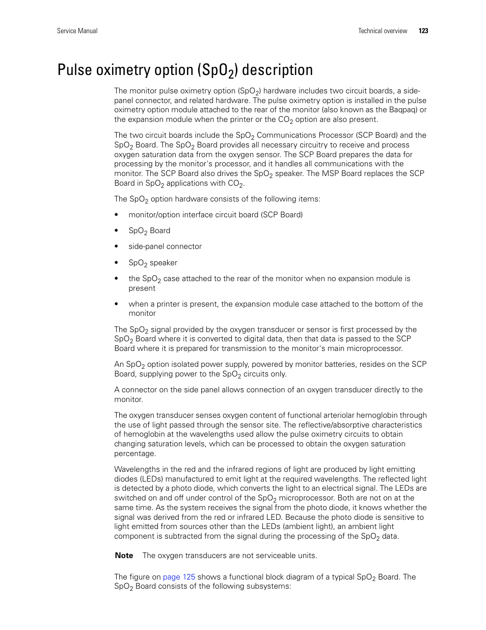 Pulse oximetry option (spo2) description, Pulse oximetry option (spo, Description | Welch Allyn PROPAQ CS User Manual | Page 127 / 142