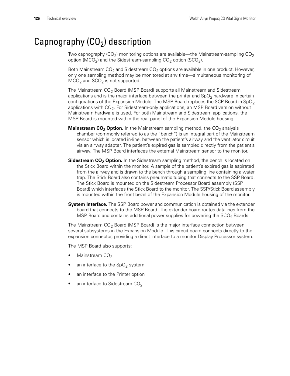 Capnography (co2) description, Capnography (co, Description | Welch Allyn PROPAQ CS User Manual | Page 130 / 142