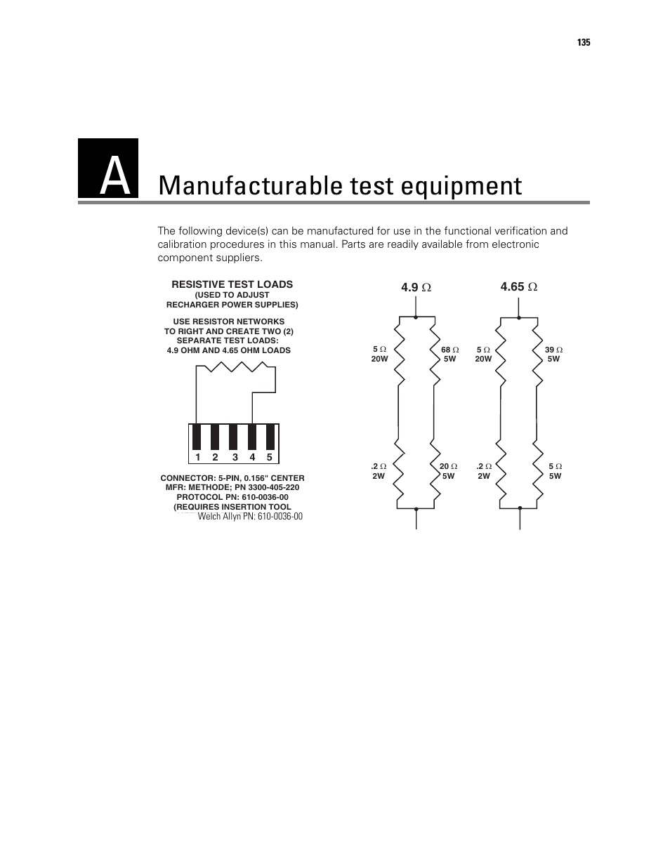 Manufacturable test equipment, A - manufacturable test equipment | Welch Allyn PROPAQ CS User Manual | Page 139 / 142