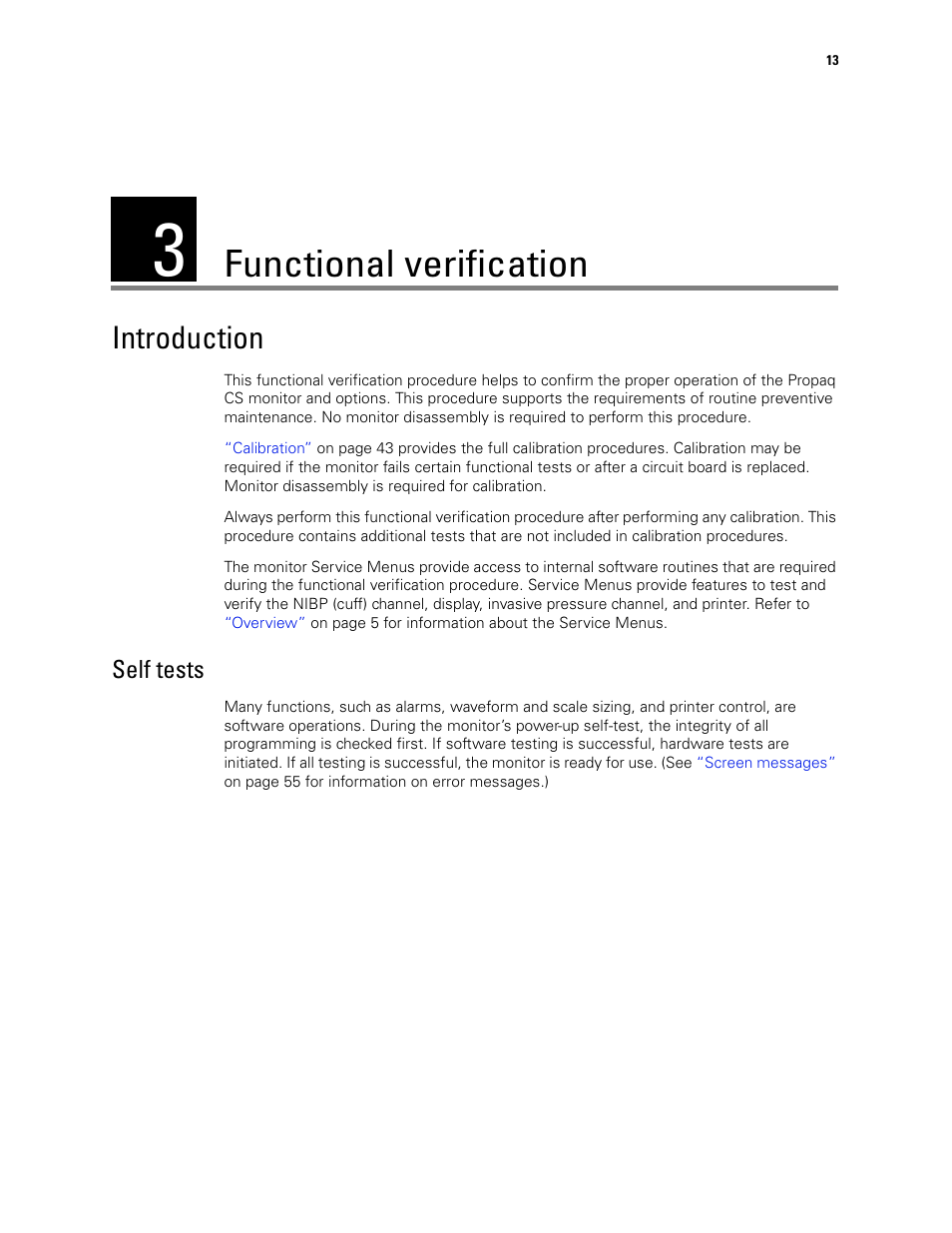 Functional verification, Introduction, 3 - functional verification | Welch Allyn PROPAQ CS User Manual | Page 17 / 142