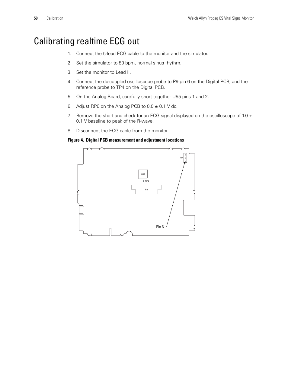 Calibrating realtime ecg out | Welch Allyn PROPAQ CS User Manual | Page 54 / 142