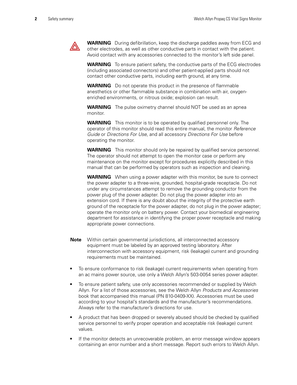 Welch Allyn PROPAQ CS User Manual | Page 6 / 142