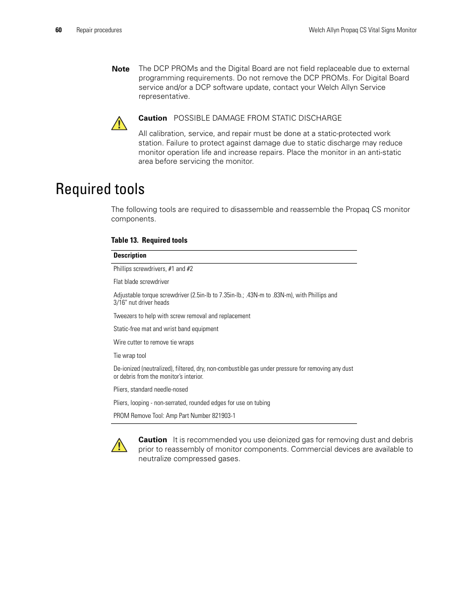 Required tools | Welch Allyn PROPAQ CS User Manual | Page 64 / 142