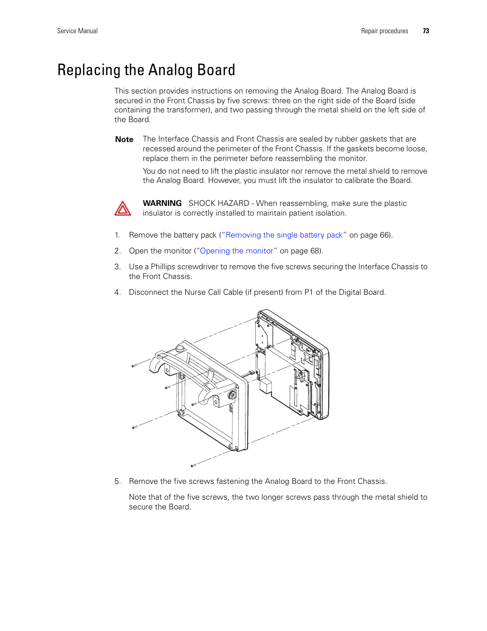 Replacing the analog board | Welch Allyn PROPAQ CS User Manual | Page 77 / 142