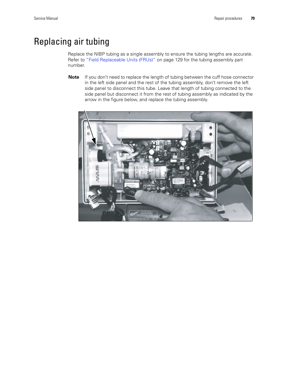Replacing air tubing | Welch Allyn PROPAQ CS User Manual | Page 83 / 142