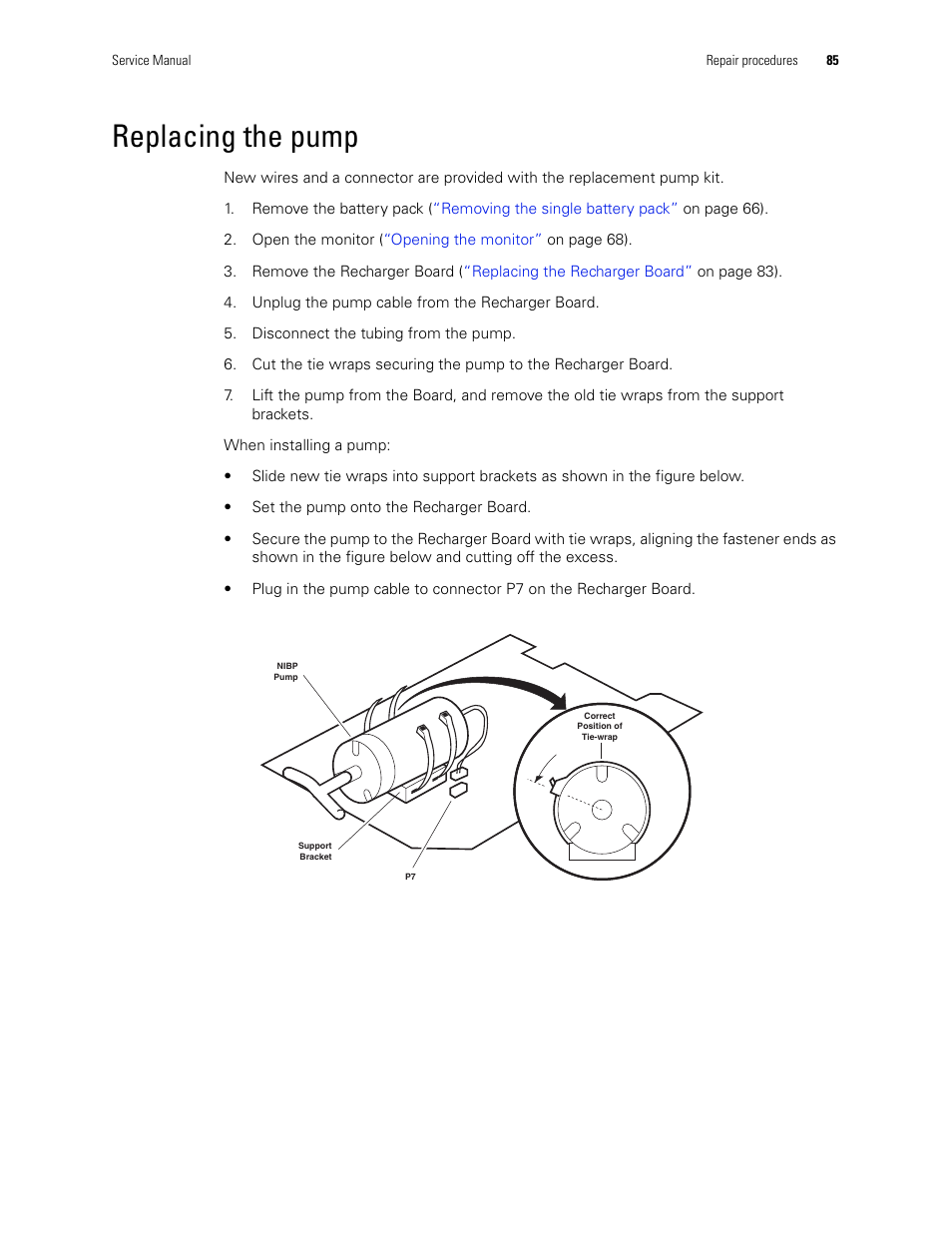 Replacing the pump | Welch Allyn PROPAQ CS User Manual | Page 89 / 142